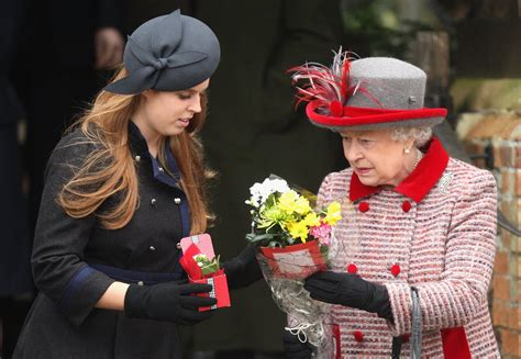 princess beatrice helped her grandmother carry all her flowers on