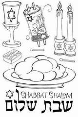 Coloring Shabbat Jewish sketch template