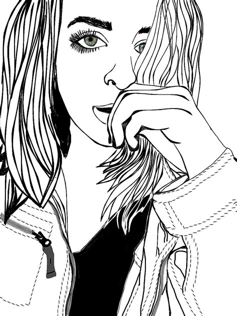 girl outline drawing    clipartmag