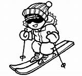 Colorir Esquiar Esqui sketch template