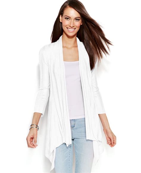 international concepts open front illusion cardigan  white lyst