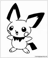 Pichu Coloring Pokemon Pages Color Print Printable Getcolorings Getdrawings sketch template