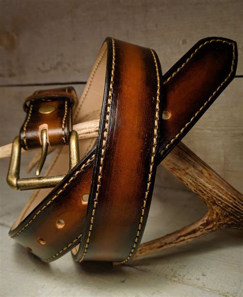 handmade fully lined leather belt  removable buckle ships etsy