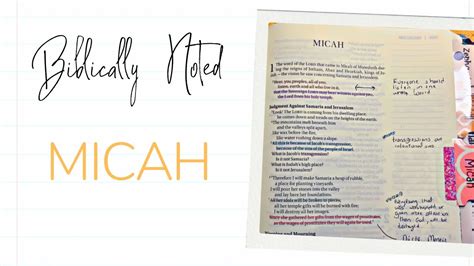 Micah Overview Bible Notes Bible Noted Youtube