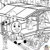 Coloring Thomas Pages Printable Halloween Truck Train Tank Engine Tonka Station Kids Drawing Garbage Toy Color Tunnel Loader Dump Clipart sketch template
