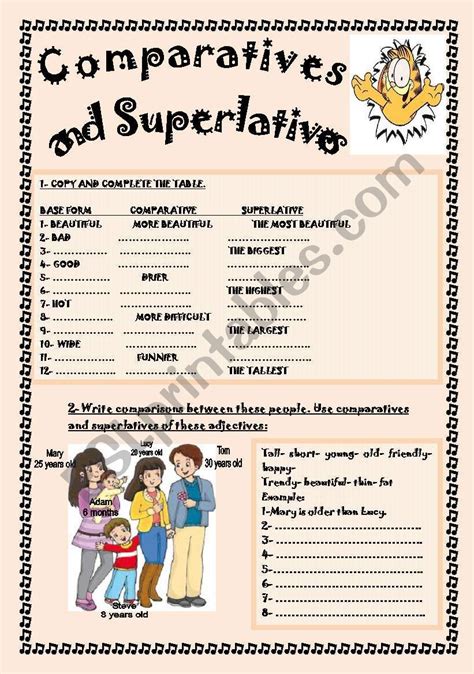 comparatives and superlatives esl worksheet by agustin