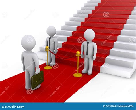 zakenman geen toegang tot treden met rood tapijt stock illustratie illustration  zaken
