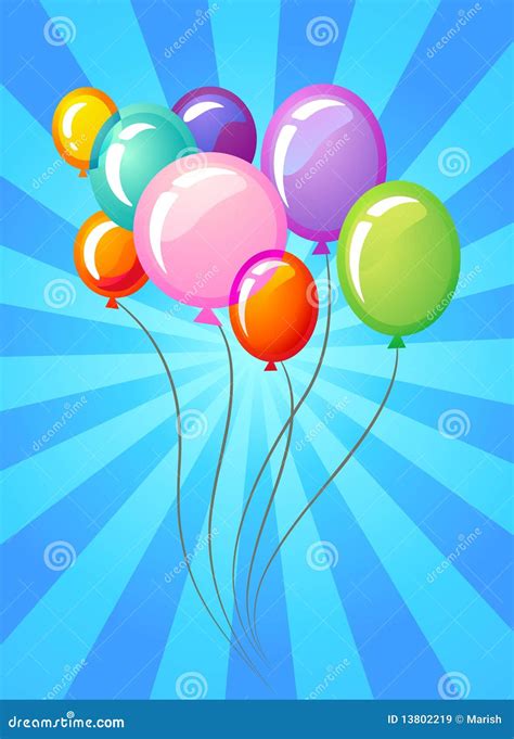 party balloons template stock vector illustration  colorful