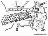 Coloring Pages Kobe Bryant Lebron Basketball Nba James Shoes Jordan Michael Team Printable Curry Lakers Cleveland Cavaliers Color Players Boys sketch template