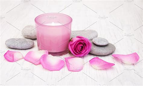 spa concept  rose petals