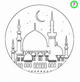 Colouring Mosque Ramadan Eid Pages Islam Coloring Crafts Kids Printable Adabi Color Islamic Drawing Activities Book Books Karim Cards Madrasah sketch template