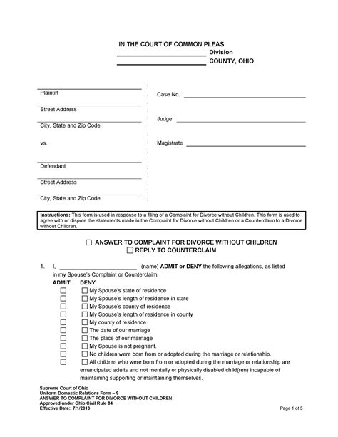 10 Divorce Forms Word Excel And Pdf Templates