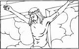 Coloring Crucified Jesus Pages Christ Drawing Friday Good Cross sketch template