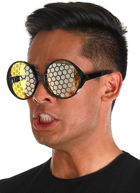 bug insect bee fly eyes costume glasses with yellow lenses