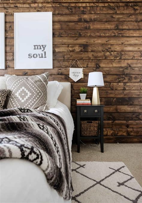build  wood plank accent wall easy diy tutorial home decor bedroom bedroom diy