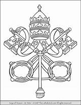 Keys Saint Vatican Thecatholickid Pope Keyhole Papacy Offertory Usher sketch template