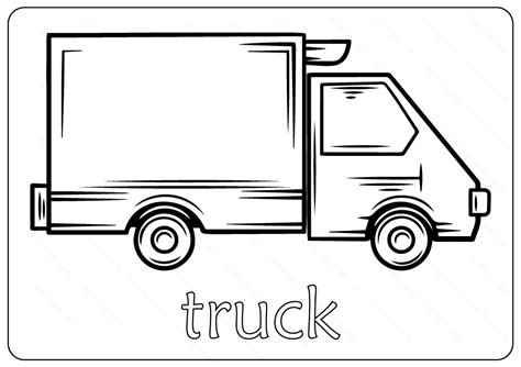 printable truck outline coloring page