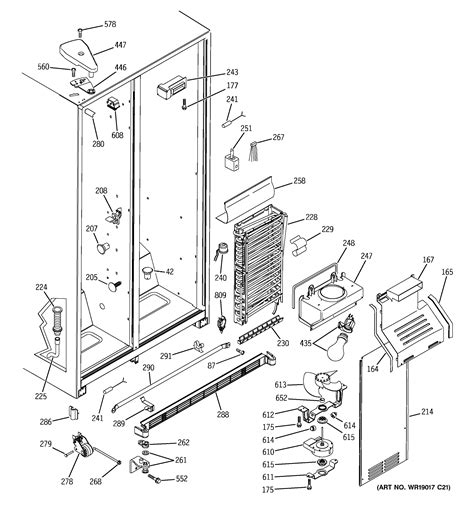 freezer section diagram parts list  model hssifmdww hotpoint parts refrigerator parts