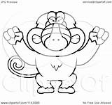 Cartoon Baboon Monkey Mad Clipart Outlined Coloring Vector Thoman Cory Regarding Notes sketch template