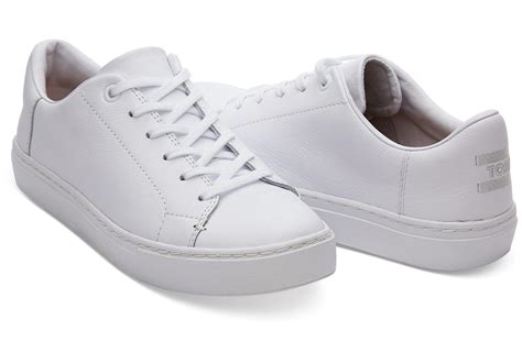 toms white leather womens lenox sneakers lyst