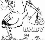 Coloring Baby Pages Stork Shower Storks Newborn Print Printable Color Kids Getcolorings Cute Getdrawings Choose Board sketch template