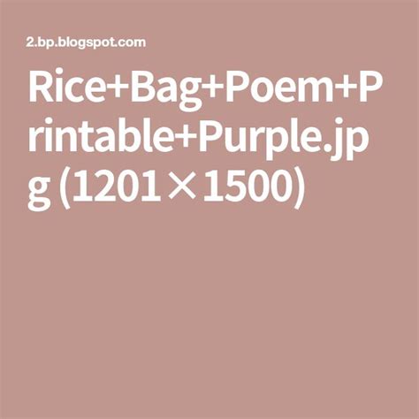 rice bags poems rice