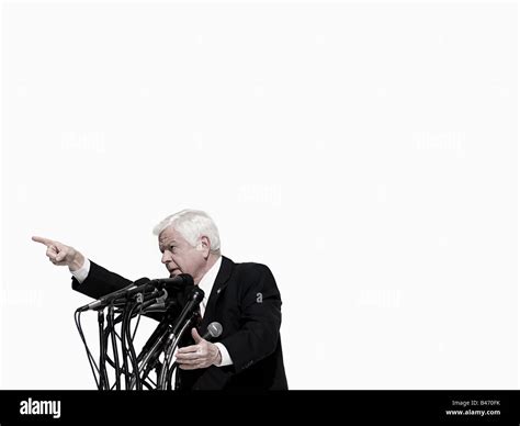 politician giving speech stock photo alamy