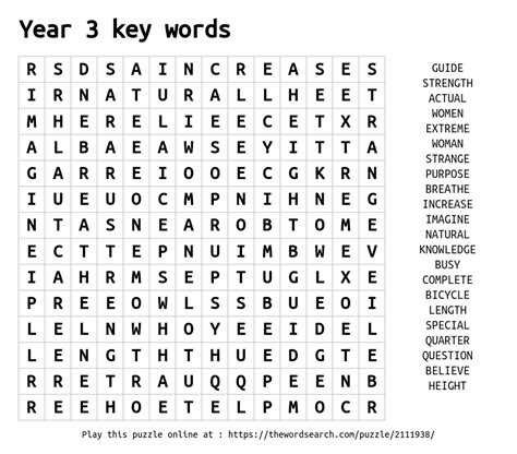 word search  year  key words
