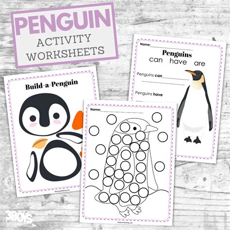 penguin printables  preschoolers