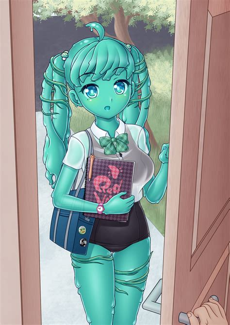 a slime girl made out of vine sauce knocks on your doorstep vinesauce