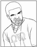 Drake Rappers Getcolorings Gethighit Coloringhome sketch template