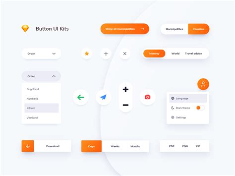 buttons ui kit design  mobile app  website sketch uplabs