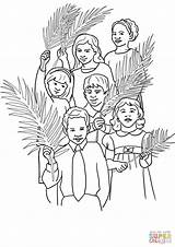 Coloring Hosanna Jesus Palm Sunday Pages Printable Entry Triumphal Drawing Kids sketch template