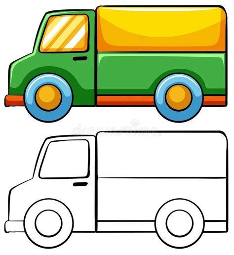 delivery truck stock vector illustration  doodle engine