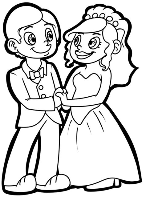 Wedding Couple Clip Art Coloring Pages