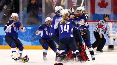 team usa snaps canadas streak wins  olympic womens hockey gold   years athletics