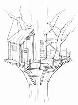 Treehouse Boomhut Albero Bestcoloringpagesforkids Chocolate Coloringhome sketch template