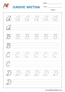 cursive writing practice sheets  kids worksheets