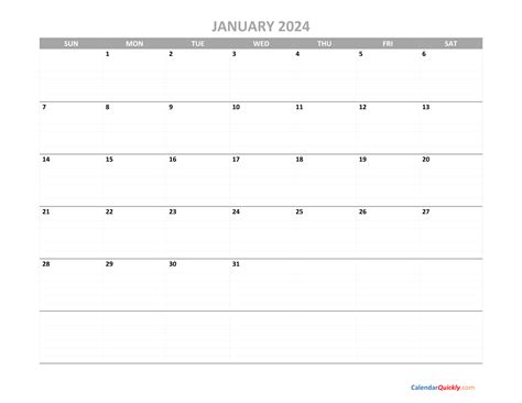 january calendar  printable calendar quickly