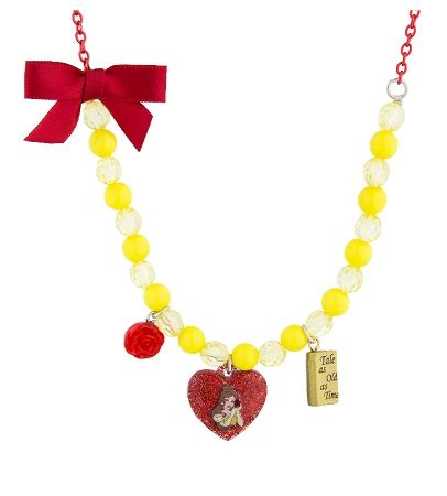 disney princess necklace belle heart beaded neck