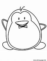 Penguin Cartoon Coloring Cute Pages Printable sketch template