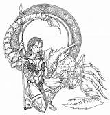 Scorpion Skorpion Astrologie Zodiac Ausmalen Coloriages Erwachsene Colouring Colorier Malvorlagen Anti Partager sketch template