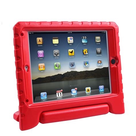 hde ipad air bumper case  kids shockproof hard cover handle stand  built  screen