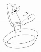 Frying Pan Coloring Pages Pans Pots Getcolorings Printable Colouring sketch template