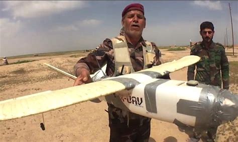 isis jihadist manages  crash  spy drone  iraq daily mail
