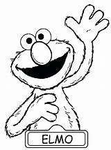 Coloring Elmo Pages Hand Raise Sesame Street Greeting Clipart Color Play Gremlins Colouring Printable Doh Ernie Grover His Baby Bert sketch template