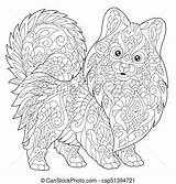 Coloring Pomeranian Puppy Pages Dog Getcolorings Chinese Adult Vector Color Getdrawings sketch template
