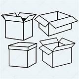 Vector Box Cardboard Illustration Stock Depositphotos Kreativ sketch template