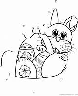 Easter Bunny Dot Connect Dots Basket Kids Worksheet Printable sketch template