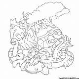 Kanto Starters Lineart sketch template